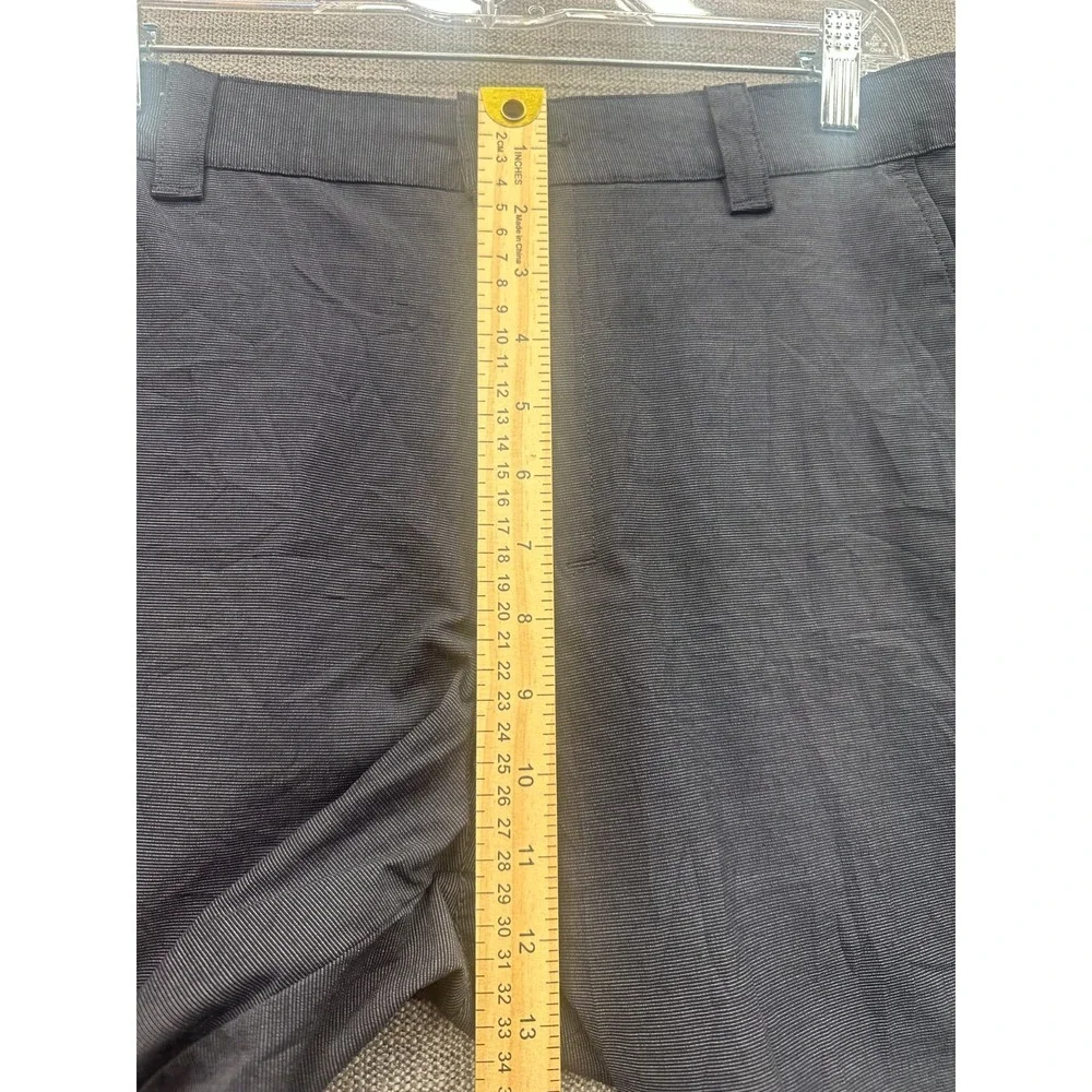 Banana Republic Shorts Men 32 Dark Gray Stretch Micro Stripe Mid Rise Flat Front